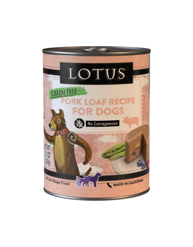 Lotus Natural Pet Food Lotus Pate Canned Dog Food | Grain Free Pork Loaf 12.5 oz single