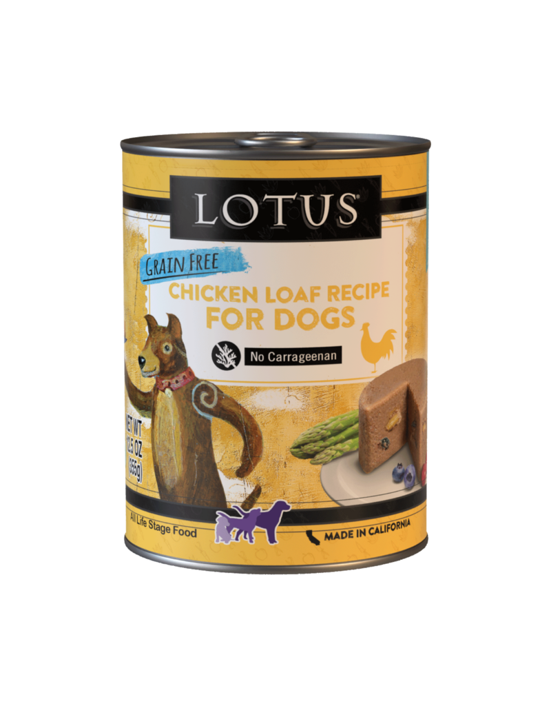 Lotus Natural Pet Food Lotus Pate Canned Dog Food | Grain Free Chicken Loaf 12.5 oz single