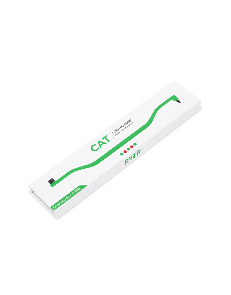 Ryercat Ryercat Toothbrush | Dual Sided for Cats Shamrock Green