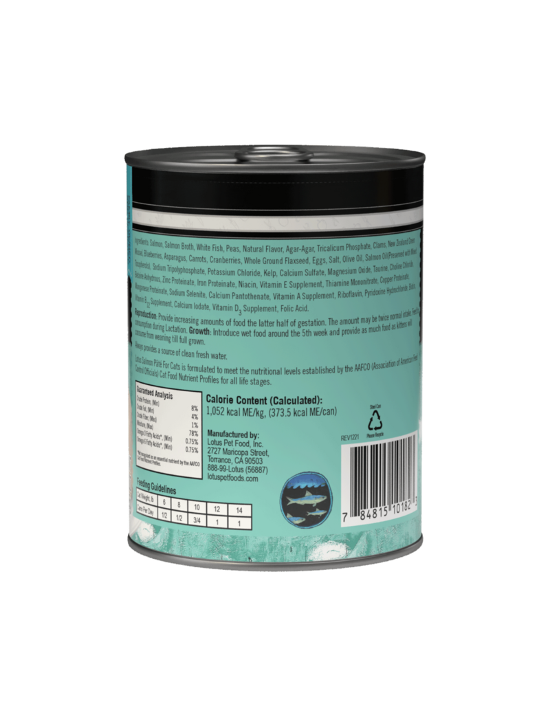 Lotus Natural Pet Food Lotus Pate Canned Cat Food | Grain Free Salmon 12.5 oz single