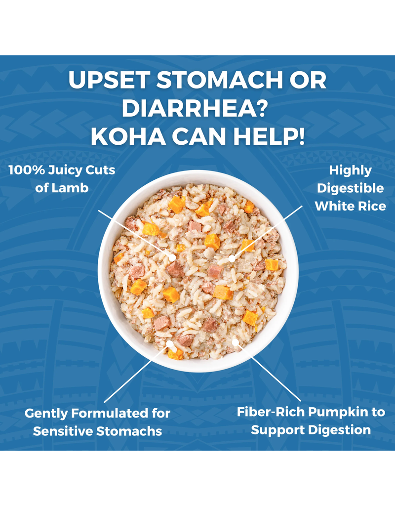Koha Koha Bland Diet Dog Food | LID Lamb & White Rice w/ Pumpkin Pouch 12.5 oz 6 ct CASE