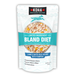 Koha Koha Bland Diet Dog Food | LID Lamb & White Rice w/ Pumpkin Pouch 12.5 oz 6 ct CASE