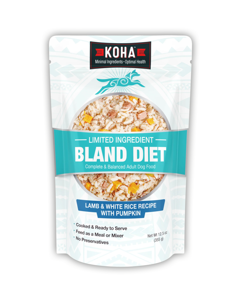 Koha Koha Bland Diet Dog Food | LID Lamb & White Rice w/ Pumpkin Pouch 12.5 oz 6 ct CASE