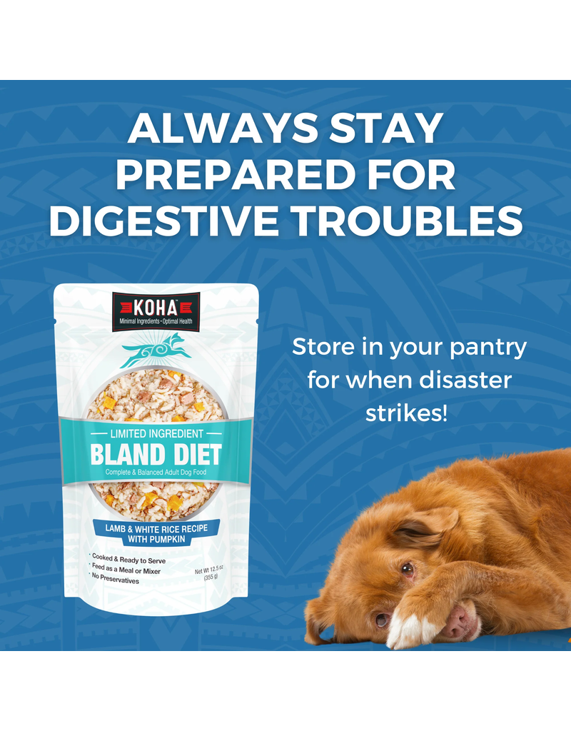 Koha Koha Bland Diet Dog Food | LID Lamb & White Rice w/ Pumpkin Pouch 12.5 oz single