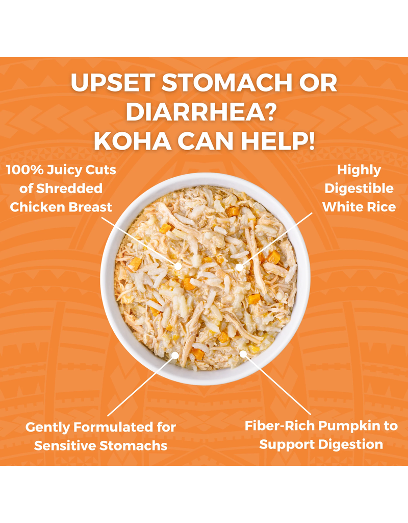 Koha Koha Bland Diet Cat Food | LID Chicken Shreds & White Rice w/ Pumpkin Pouch 6 oz single