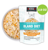 Koha Koha Bland Diet Cat Food | LID Chicken Shreds & White Rice w/ Pumpkin Pouch 2.8 oz 24 ct CASE