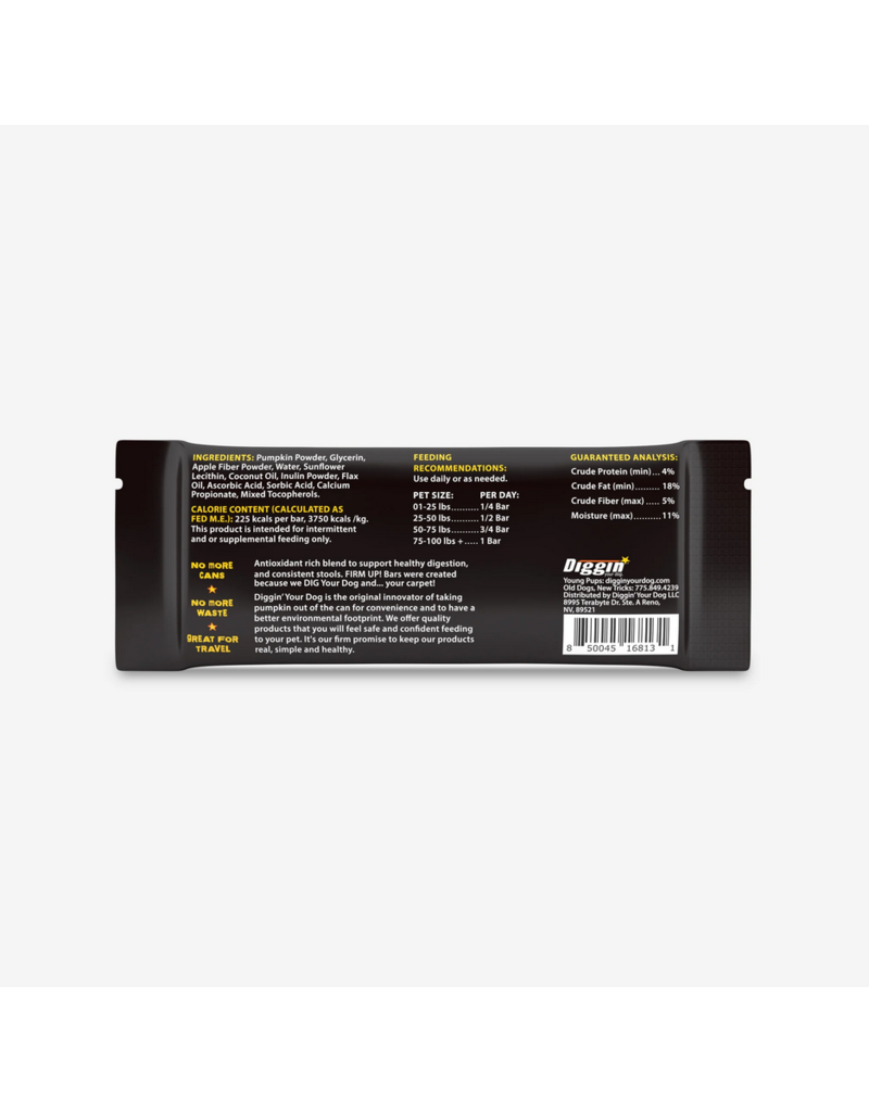 Diggin Your Dog Diggin Your Dog Supplements | Firm Up! Pumpkin Bar Digestive Aid 6 pk