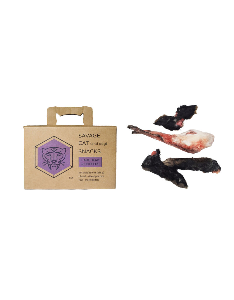 Savage Cat Savage Cat Frozen Pet Treats | Rabbit Hare Head & Hoppers 4 pk (*Frozen Products for Local Delivery or In-Store Pickup Only. *)