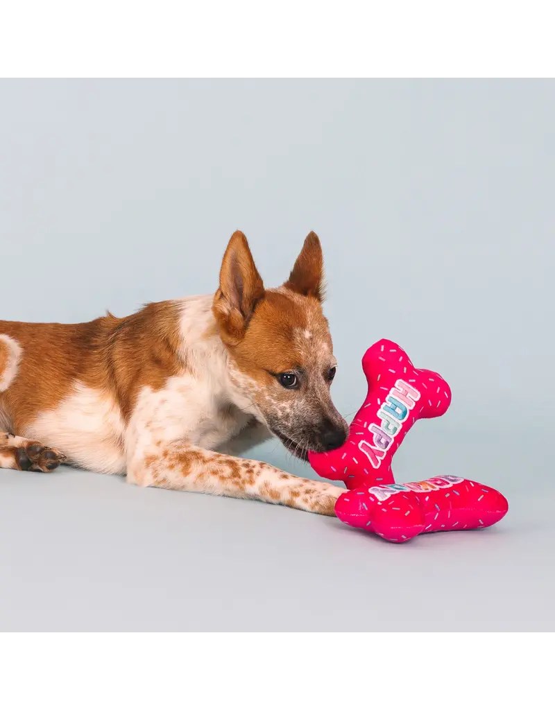 Pet Shop Pet Shop Fringe Studio Plush Dog Toy | It's My Barkday Pink Bones 2 Pack