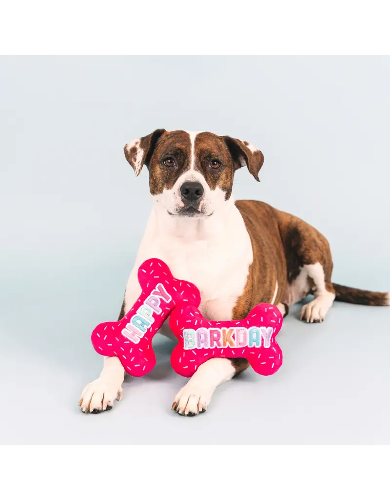 Pet Shop Pet Shop Fringe Studio Plush Dog Toy | It's My Barkday Pink Bones 2 Pack