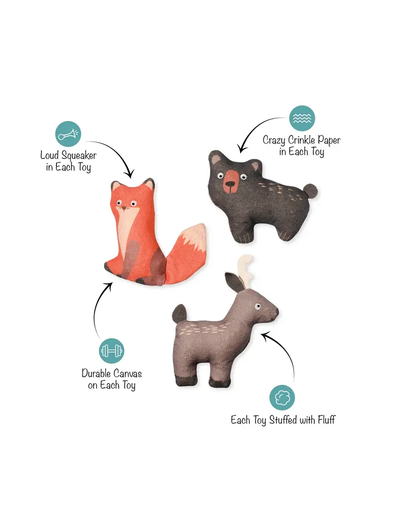 Pet Shop Pet Shop Fringe Studio Plush Dog Toy | Forest Friends 3 Pack Mini Set