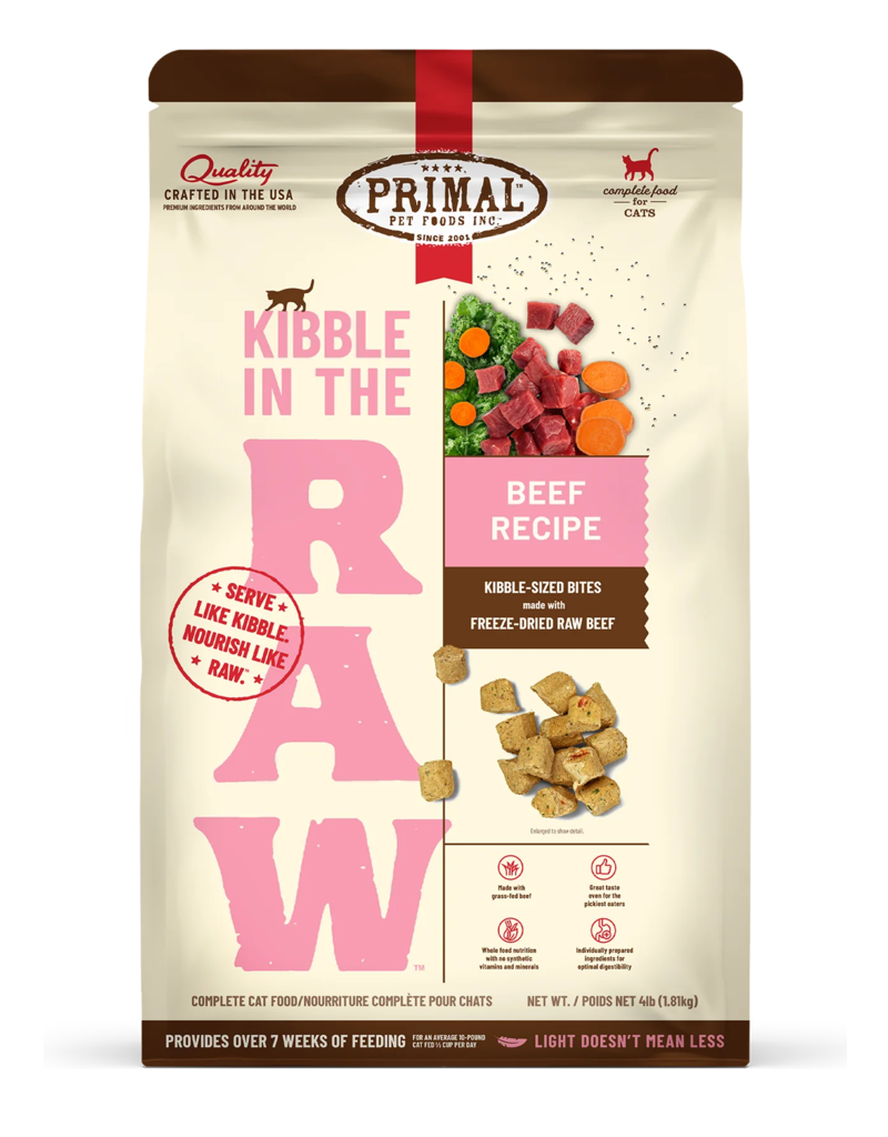 Primal Pet Foods Primal Kibble In The Raw | Feline Beef 1.5 lb