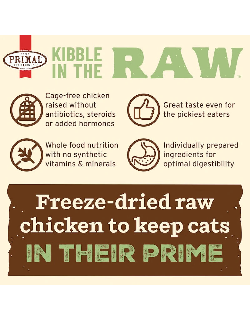 Primal Pet Foods Primal Kibble In The Raw | Feline Beef 1.5 lb