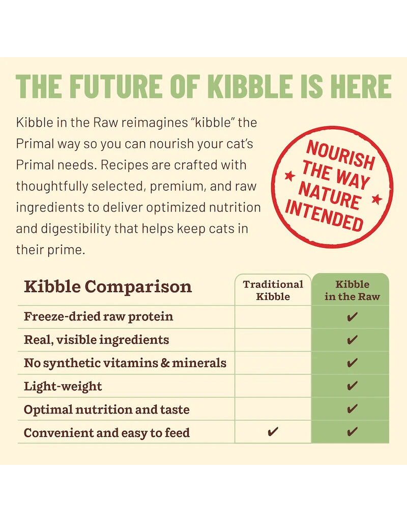 Primal Pet Foods Primal Kibble In The Raw | Feline Beef 1.5 lb