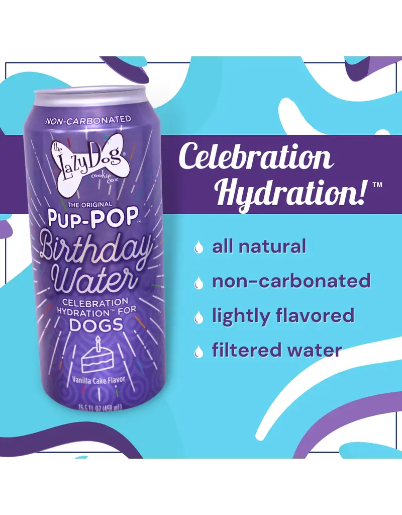Lazy Dog Cookie Co. Lazy Dog Pup-Pop Dog Treats | Birthday Water Vanilla Cake Flavor 15.5 oz