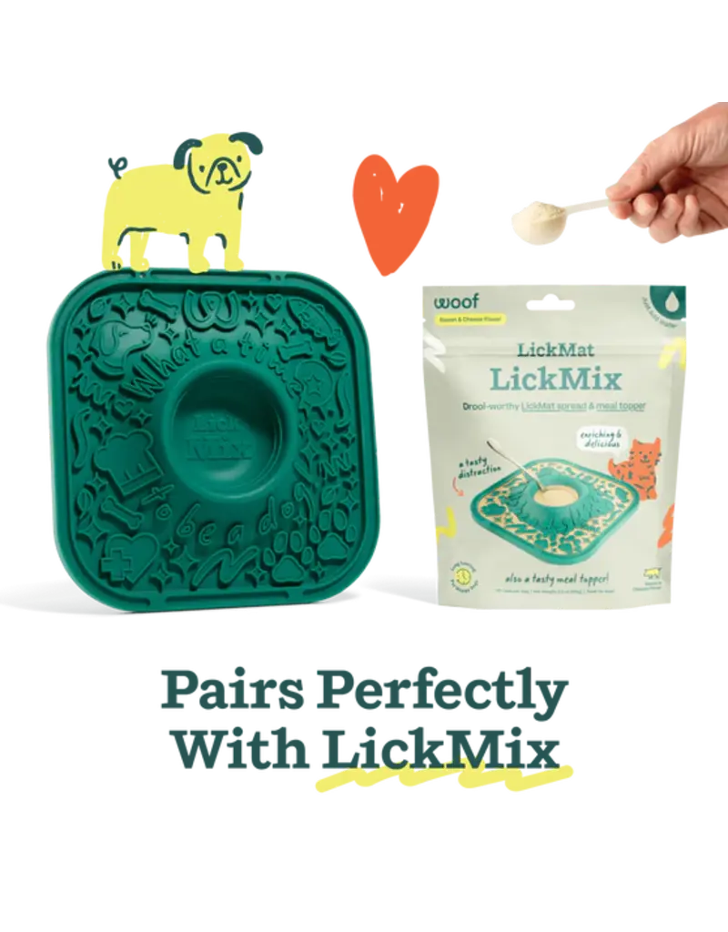 Woof Woof Pupsicle | Lick Mat Slow Feeder Forest Green