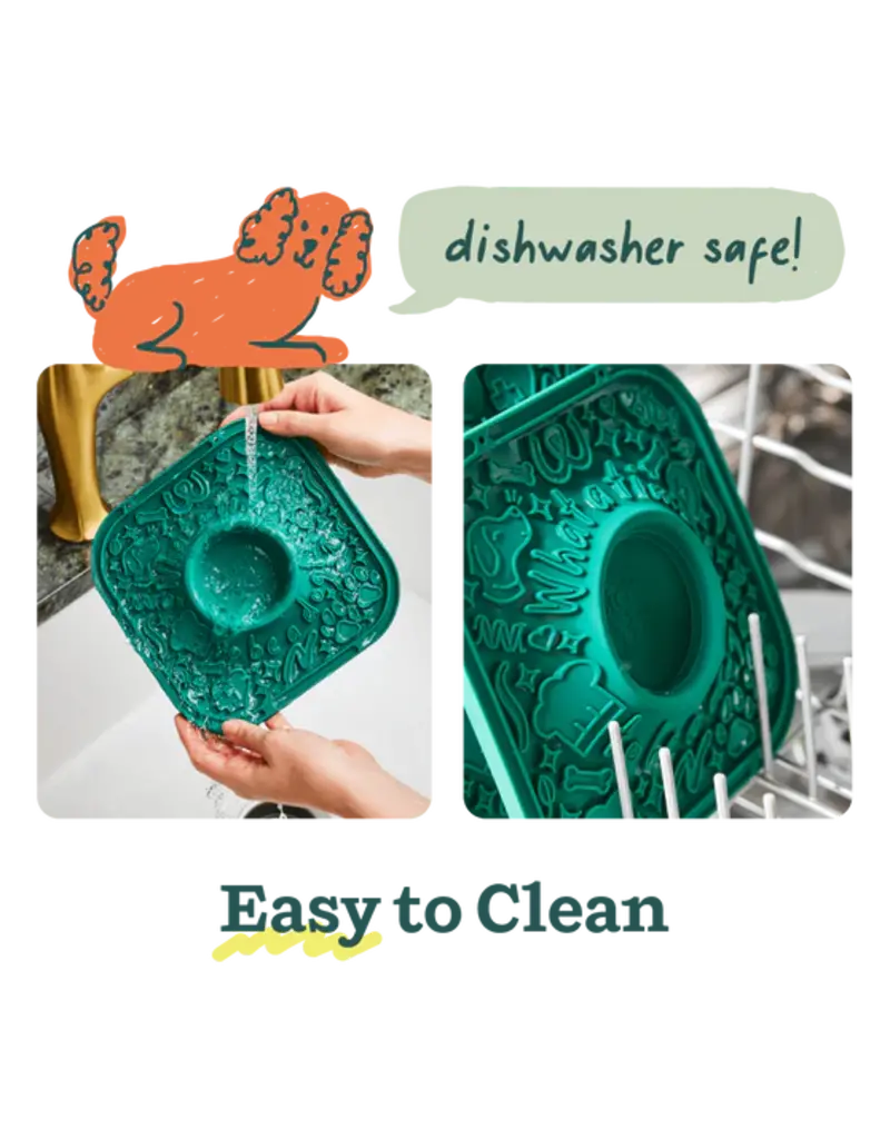 Woof Woof Pupsicle | Lick Mat Slow Feeder Forest Green