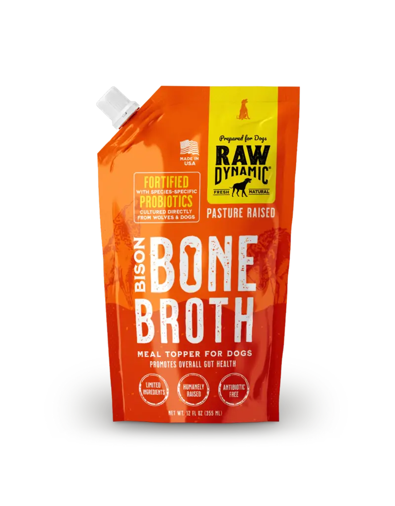 Raw Dynamic Raw Dynamic Frozen Bone Broth | Species Probiotic Bison for Dogs 12 oz (*Frozen Products for Local Delivery or In-Store Pickup Only. *)