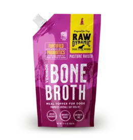 Raw Dynamic Raw Dynamic Frozen Bone Broth | Species Probiotic Venison for Dogs 12 oz CASE/6 (*Frozen Products for Local Delivery or In-Store Pickup Only. *)