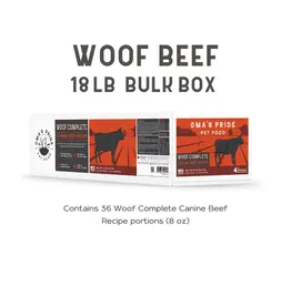 Oma's Pride Oma's Pride Raw Frozen Dog Food | Woof Complete 8 oz Patties Beef Recipe 18 lb (*Frozen Products for Local Delivery or In-Store Pickup Only. *)
