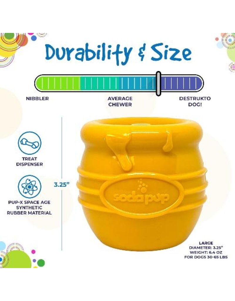 SodaPup SodaPup Enrichment Toys | Honey Pot Yellow Extra Large (XL)