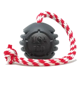 SodaPup SodaPup Enrichment Toys | Reward Ball w/ Rope Magnum Black