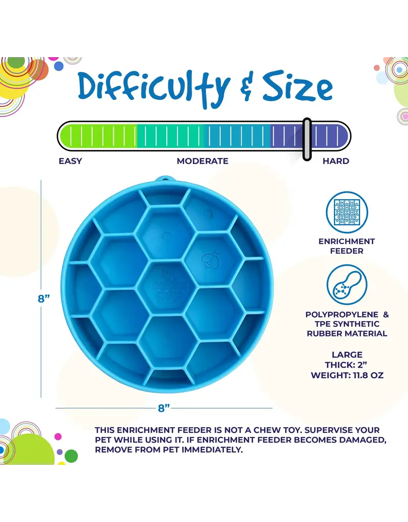 SodaPup SodaPup Enrichment Bowl | Honeycomb Blue