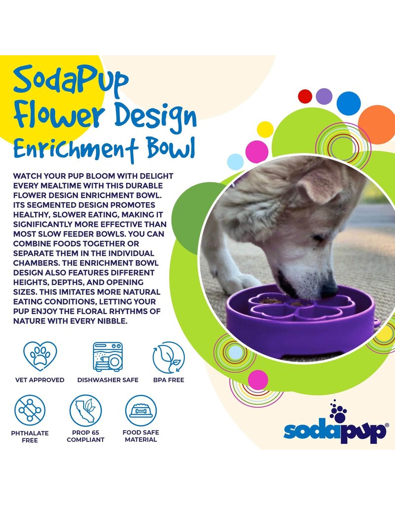 SodaPup SodaPup Enrichment Bowl | Flower Bowl Purple