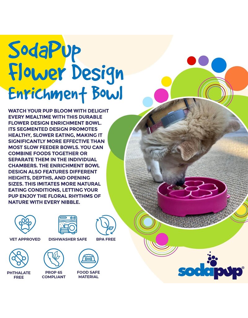SodaPup SodaPup Enrichment Bowl | Flower Bowl Pink