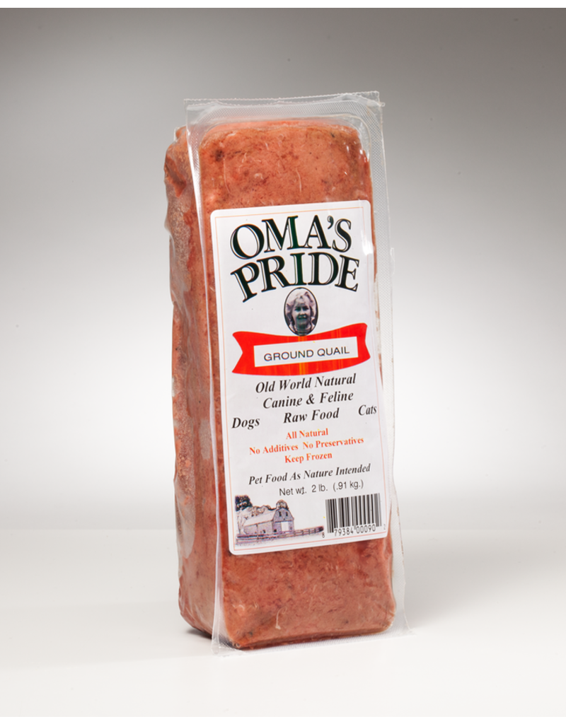 Oma's Pride Oma's Pride Raw Frozen Pet Food | Ground Quail Frames 1 lb CASE/6 (*Frozen Products for Local Delivery or In-Store Pickup Only. *)