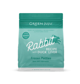 Green Juju Green Juju Frozen Dog Food | Rabbit with Duck Liver 8 oz Patties 6 lb CASE/6  (*Frozen Products for Local Delivery or In-Store Pickup Only. *)