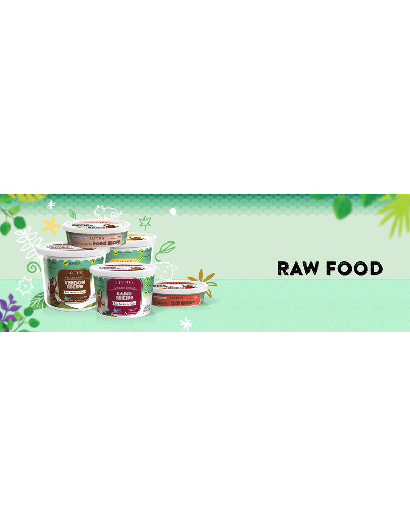 Lotus Natural Pet Food Lotus Frozen Raw Cat Food | Vegetarian Fed Pork 25 oz CASE/8 (*Frozen Products for Local Delivery or In-Store Pickup Only. *)