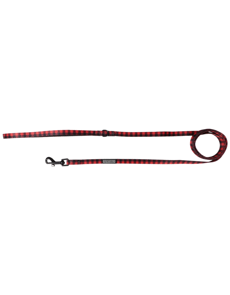 Little Kitty Co. Little Kitty Co. Cat Leash | 1/2" Plaid to the Bone Red 5 ft