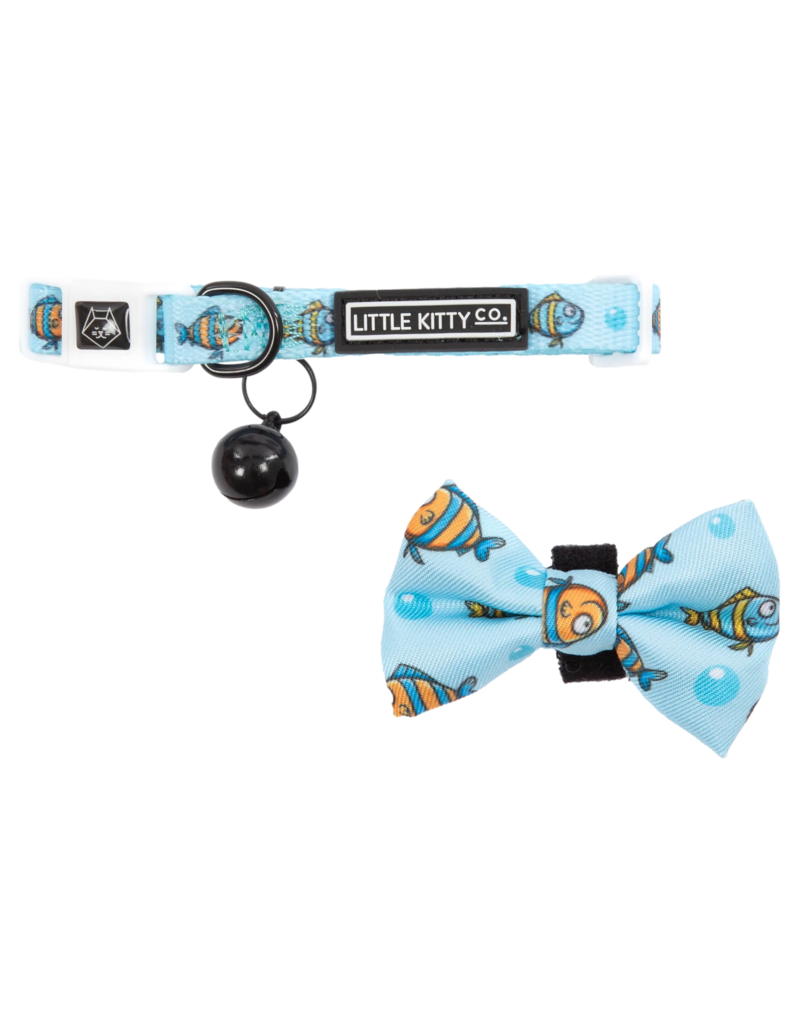 Little Kitty Co. Little Kitty Co. Collar & Bowtie | 1/2" Here Fishy Fishy Small