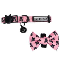 Little Kitty Co. Little Kitty Co. Collar & Bowtie | 1/2" Prettiest of Them All Pink Small