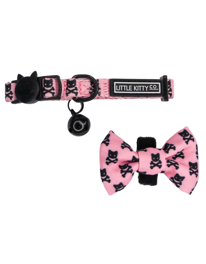 Little Kitty Co. Little Kitty Co. Collar & Bowtie | 1/2" Prettiest of Them All Pink Small