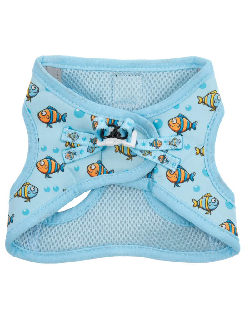 Little Kitty Co. Little Kitty Co. Cat Harness | Here Fishy Fishy Blue Extra Small (XS)
