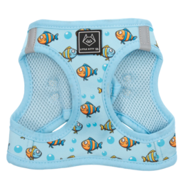 Little Kitty Co. Little Kitty Co. Cat Harness | Here Fishy Fishy Blue Small