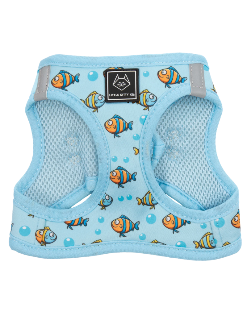 Little Kitty Co. Little Kitty Co. Cat Harness | Here Fishy Fishy Blue Small