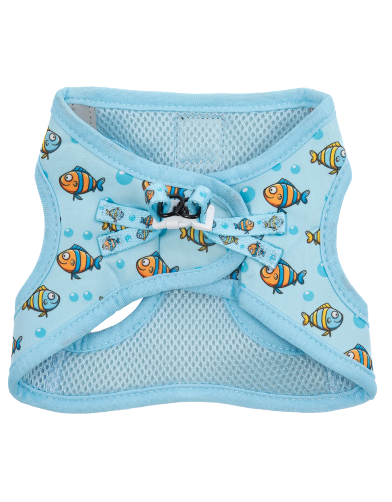 Little Kitty Co. Little Kitty Co. Cat Harness | Here Fishy Fishy Blue Medium
