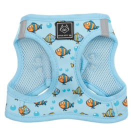 Little Kitty Co. Little Kitty Co. Cat Harness | Here Fishy Fishy Blue Medium