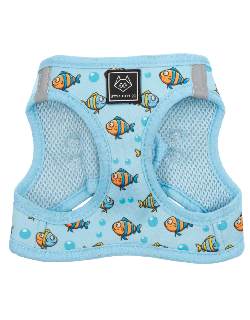 Little Kitty Co. Little Kitty Co. Cat Harness | Here Fishy Fishy Blue Medium
