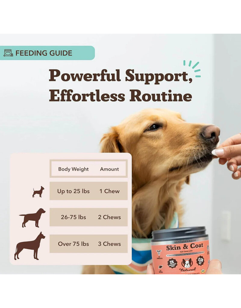 Natural Dog Company Natural Dog Company Supplements | Vet Strength Skin & Coat Soft Chews 90 ct