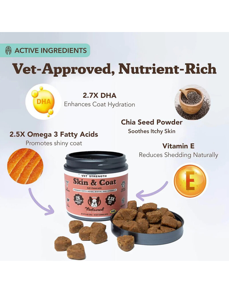 Natural Dog Company Natural Dog Company Supplements | Vet Strength Skin & Coat Soft Chews 90 ct