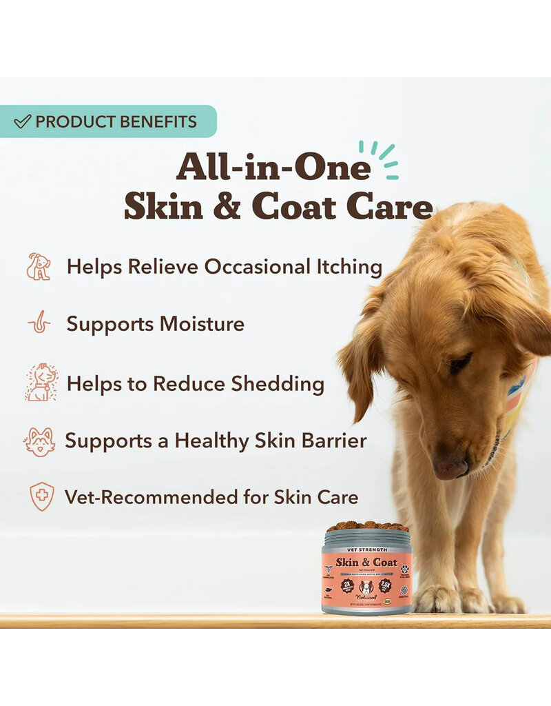 Natural Dog Company Natural Dog Company Supplements | Vet Strength Skin & Coat Soft Chews 90 ct