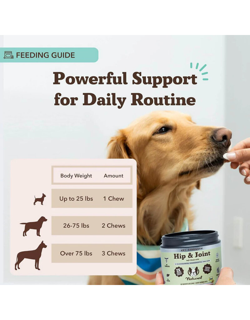 Natural Dog Company Natural Dog Company Supplements | Vet Strength Hip & Joint Soft Chews 90 ct