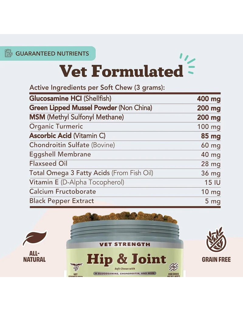 Natural Dog Company Natural Dog Company Supplements | Vet Strength Hip & Joint Soft Chews 90 ct