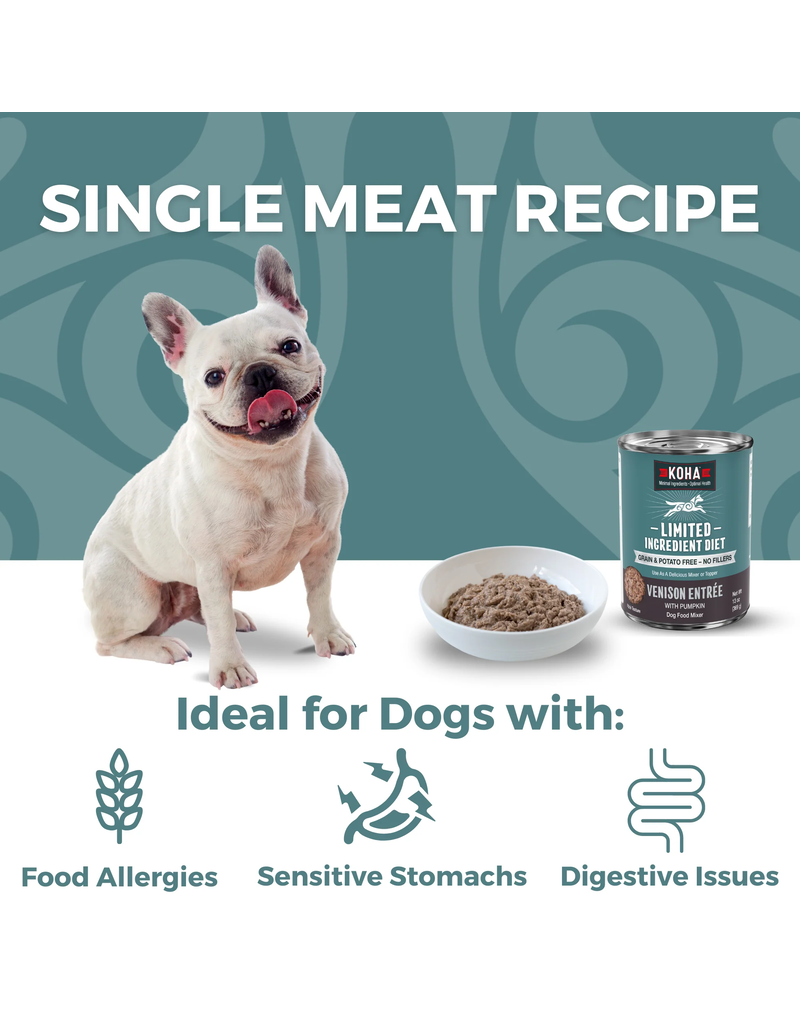 Koha Koha Canned Dog Food | Venison Recipe 13 oz single
