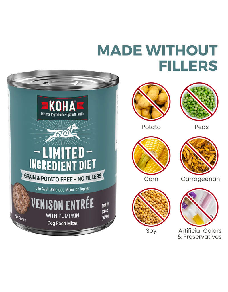 Koha Koha Canned Dog Food | Venison Recipe 13 oz single