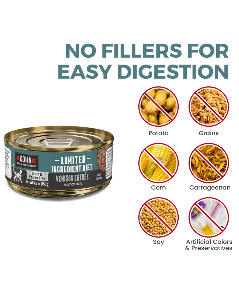 Koha Koha Canned Cat Food | Venison Pate 5.5 oz single